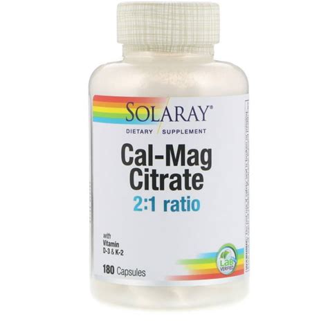 Solaray Calcium & Magnesium Citrate 2:1 Ratio w/Vitamin D